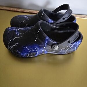 Crocs Adult Black & Blue Lightning Crocs